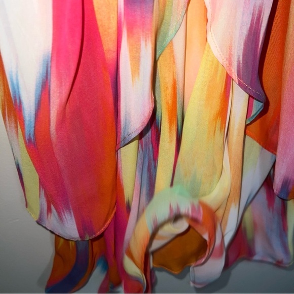 BISOU BISOU Multicolored Sherbet Flowy Dress Size 14 - Picture 2 of 11